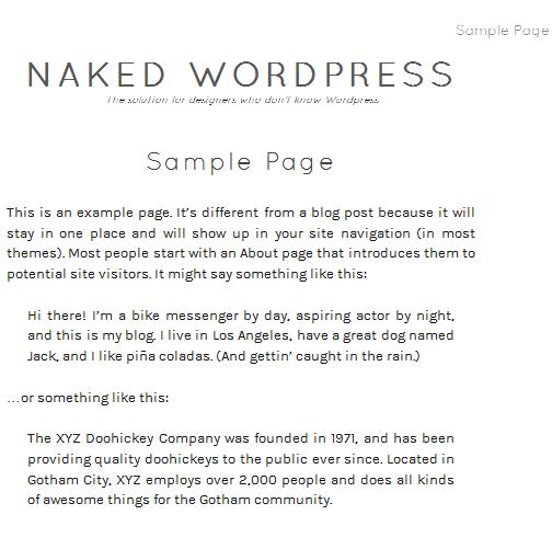 wordpress naked free theme