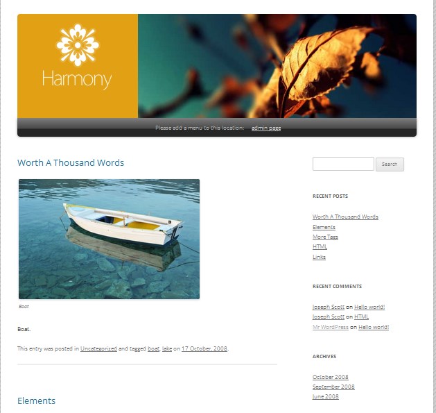 wp harmony theme for company 