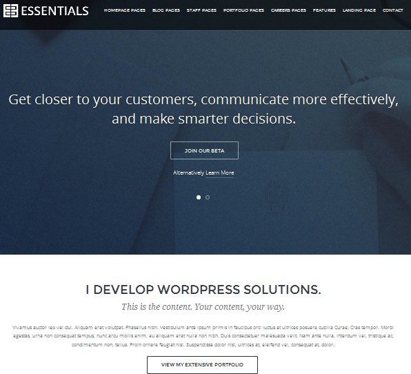 best business 2 essentials theme