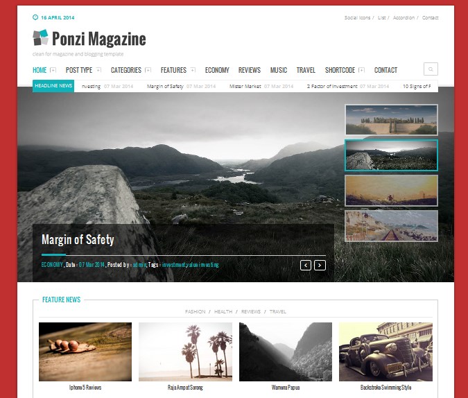 ponzi magaine theme